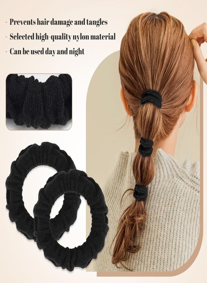 WantGor Hair Ties, Women 10PCS Hair Bands No Damage Elastic Scrunchies Seamless Ponytail Holders Hair Accessories Head Bands for Women's Thick Thin Hair (Black) - Image 4